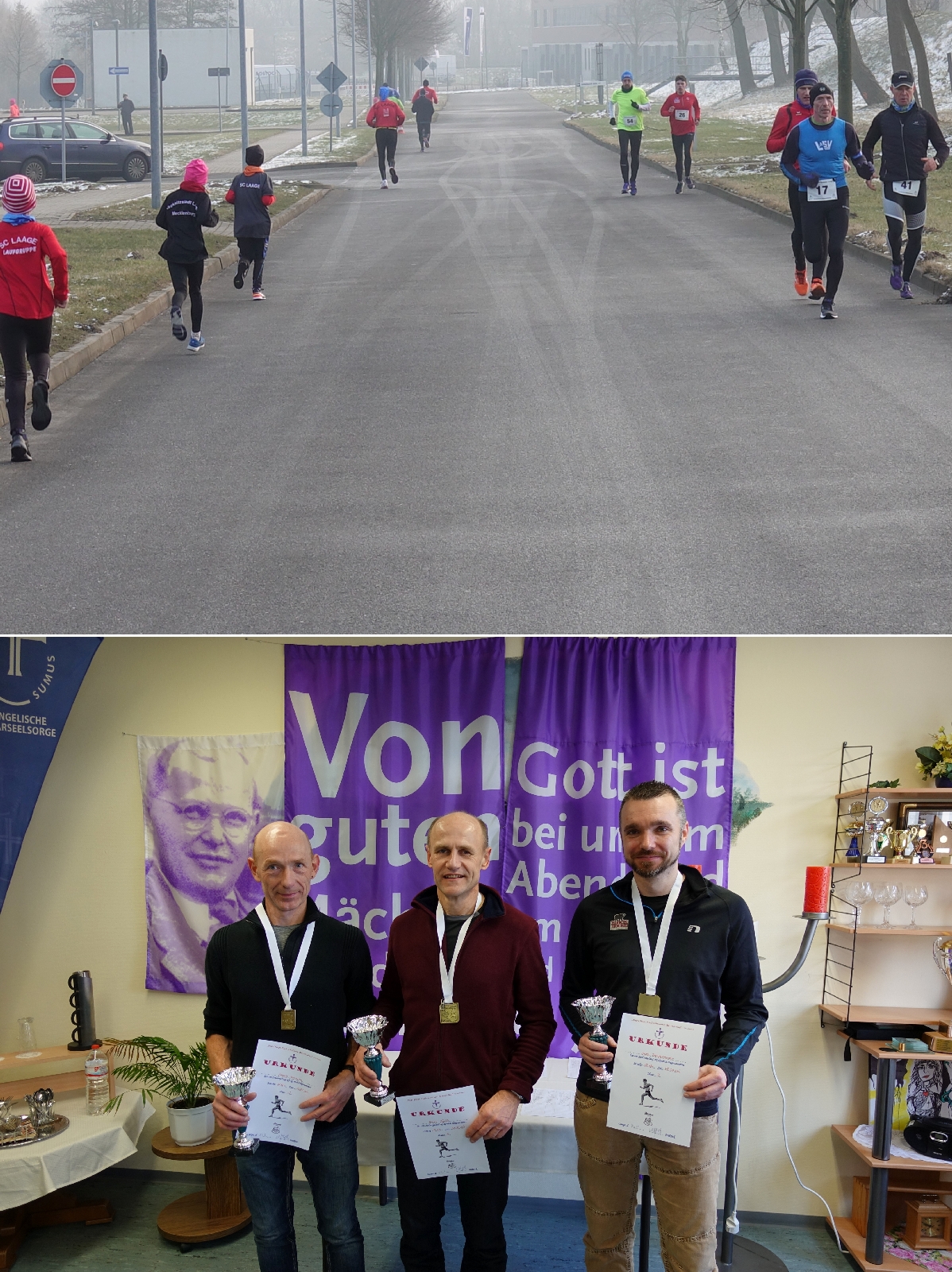 Frost und Eis begleitete den Seelsorgelauf auf dem Fliegerhorst