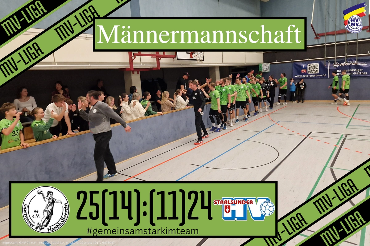 Güstrower SC schlägt Spitzenreiter aus Stralsund.