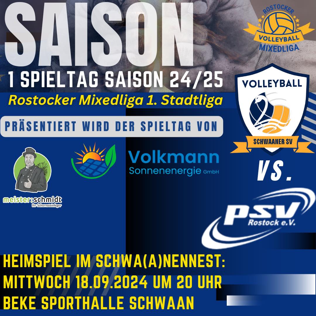 1. Spieltag für Schwaaner MixedVolleyballer