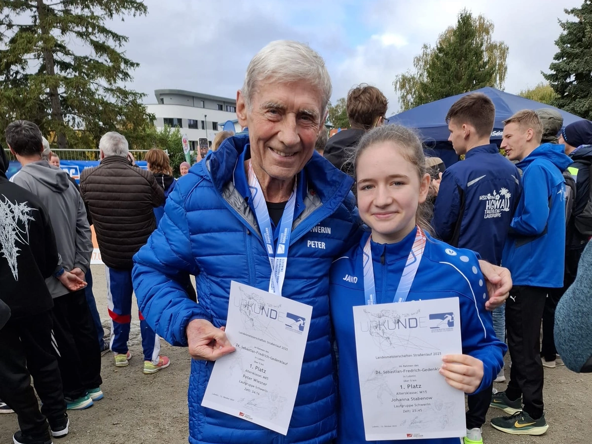 Straßenlauf Meisterschaften: Gold für die jüngste und den ältesten Schweriner