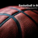 Großaufnahme eines Basketballs vor schwarzem Hintergrund. Die Überschrift lautet: "Basketball in MV - Neues vom Trendsport Nummer 1"