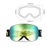 HAMSWAN SNOW-5101 Skibrille Anti-Fog Double Objektiv UV400 Schutz abnehmbare OTG für Skifahren / Klettern / Schneemobile (Vergoldung) - 2