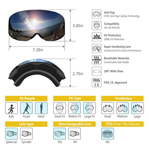 Skibrille eDriveTech Ski Snowboard Brille - 6