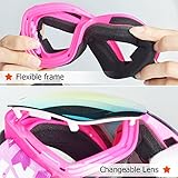 Skibrille Jugendliche- Frameless, austauschbare Double Sphärische Linse mit Anti-Kratzer und Anti-Nebel, Ski/Snowboard-Goggles für Mädchen kinder-100% UV-Schutz - 4