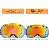 Skibrille Jugendliche- Frameless, austauschbare Double Sphärische Linse mit Anti-Kratzer und Anti-Nebel, Ski/Snowboard-Goggles für Mädchen kinder-100% UV-Schutz - 6