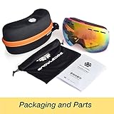 Skibrille Jugendliche- Frameless, austauschbare Double Sphärische Linse mit Anti-Kratzer und Anti-Nebel, Ski/Snowboard-Goggles für Mädchen kinder-100% UV-Schutz - 7