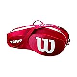 Wilson Damen/Herren Tennis-Tasche, für Spieler Aller Spielstärken, Team III 3 PK, Einheitsgröße, rot/weiß, WRZ857803 - 2