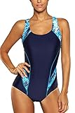 CharmLeaks Damen Einteiler Figuroptimizer Racerback Sport Badeanzug Elegance Blau XL - 4