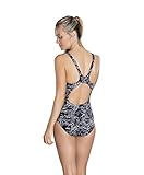 Speedo Damen Boom Muscleback Badeanzug mit Allover-Print Swimwear, Black/White),44 EU - 3