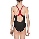 arena Mädchen Sport Badeanzug Ren (Schnelltrocknend, UV-Schutz UPF 50+, Chlor- /Salzwasserbeständig), Black-Red-Pix Blue (504), 152 - 6