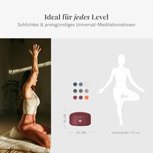 Lotuscrafts Yogakissen Rund Lotus – Sitzhöhe 15cm - 4