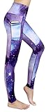 Munvot Schöne Galaxy Printed Damen Yoga Leggings Tights Sporthose Laufhose Jogginghose Yogahosen für Damen - 8