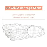 GHB 5Pcs Yoga Socken mit Gummisohlen Baumwolle Sportsocken Atmungsaktivität ideal für Yoga Pilates Tanz Fitness von Größe 36 bis 40 - 8