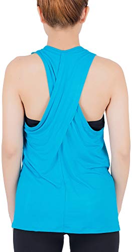 Cross Back Yoga Shirt, Racerback Tank Top – Hellblau - 3