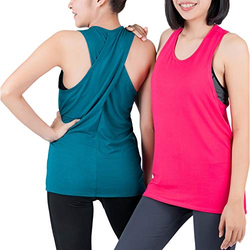 Cross Back Yoga Shirt, Racerback Tank Top – Hellblau - 6