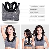 Vbiger Sport BH Yoga BH Damen Jogginghose Damen Sport Leggings Yoga Hose Trainingshose Sport Bustier ohne Bügel, Grau, M - 5