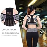 Vbiger Sport BH Yoga BH Damen Jogginghose Damen Sport Leggings Yoga Hose Trainingshose Sport Bustier ohne Bügel, Grau, M - 7