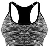 Libella 3er Pack Damen Bustier Bralette Sport BH Wohlfühl-BH Sportliche Comfort BH Gepolsterter Push up Stützfunktion Verstellbare Träger Ohne Bügel Yoga Fitness 3714 Schwarz+ Blau+Orange LXL - 3