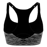 Libella 3er Pack Damen Bustier Bralette Sport BH Wohlfühl-BH Sportliche Comfort BH Gepolsterter Push up Stützfunktion Verstellbare Träger Ohne Bügel Yoga Fitness 3714 Schwarz+ Blau+Orange LXL - 4