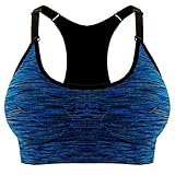 Libella 3er Pack Damen Bustier Bralette Sport BH Wohlfühl-BH Sportliche Comfort BH Gepolsterter Push up Stützfunktion Verstellbare Träger Ohne Bügel Yoga Fitness 3714 Schwarz+ Blau+Orange LXL - 6