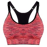 Libella 3er Pack Damen Bustier Bralette Sport BH Wohlfühl-BH Sportliche Comfort BH Gepolsterter Push up Stützfunktion Verstellbare Träger Ohne Bügel Yoga Fitness 3714 Schwarz+ Blau+Orange LXL - 8