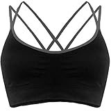 Libella 3er Pack Damen Sport-BH Bustier Soft Spaghetti Schulterträger Überkreuzte Träger Gepolsterte Cups entfernbar Ohne Bügel 3749 Schwarz +Grau+Pink Gr. L/XL - 3