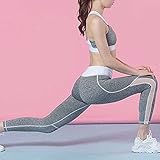 MORBUY Bekleidung Yoga Set, Komfort Damen Sport BH Jogginghose Sport Leggings Yoga Hose Trainingshose Sport Bustier Ohne Bügel Yoga Fitness Training (L, Grau) - 8