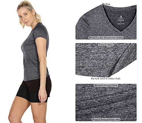 icyzone Sport T-Shirt Damen Kurzarm Laufshirt - 3