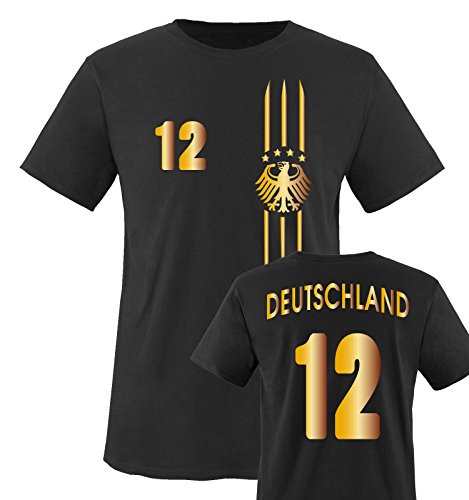 EM 2016 – TRIKOT – DEUTSCHLAND – Kinder T-Shirt – Schwarz / Gold Gr. 122-128 - 2