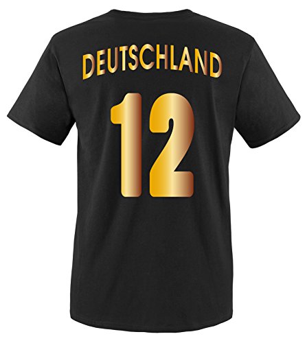 EM 2016 – TRIKOT – DEUTSCHLAND – Kinder T-Shirt – Schwarz / Gold Gr. 122-128 - 3