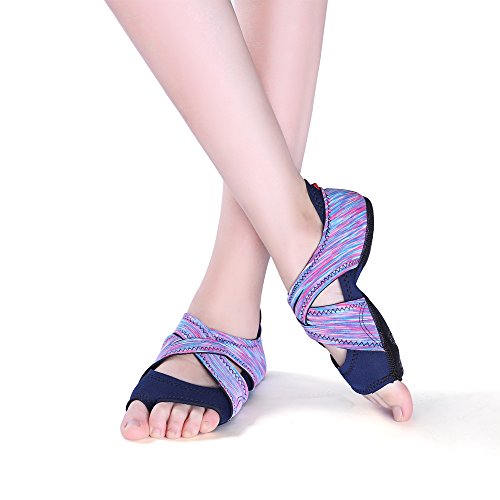 AiYoYo Anti-Rutsch Yoga Socken mit Offenen Zehen
