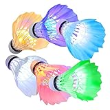 Led Badminton Bälle, [6 Stück] Y-ouni Federbälle Brandt in Dark Nacht, Federball Beleuchtung für Outdoor en Indoor Sportsaktivitäten -