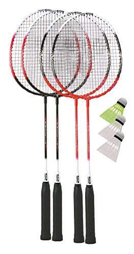 Talbot Torro Badminton Set 4-Attacker im Thermobag, Weiß/Rot - 2