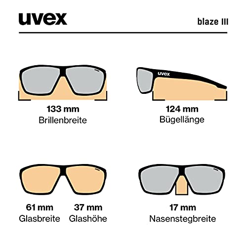 Uvex Unisex Blaze III Sportbrille, One Size, black mat - 5