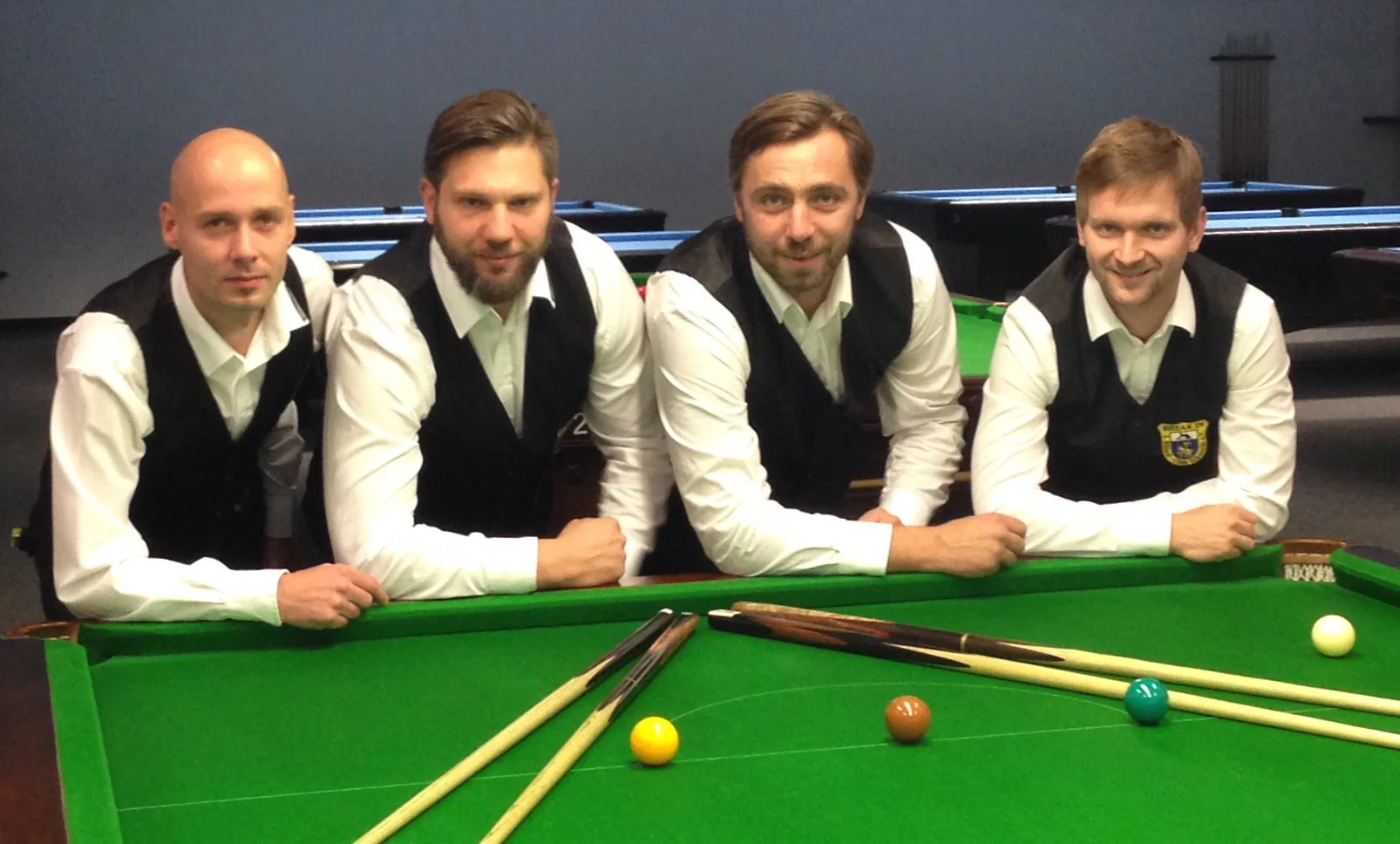 1. Snooker-Mannschaft/BC Schwerin (v.l.n.r. H. Henschke, A. Schmidt, R. Buchholz, S. Schenk)