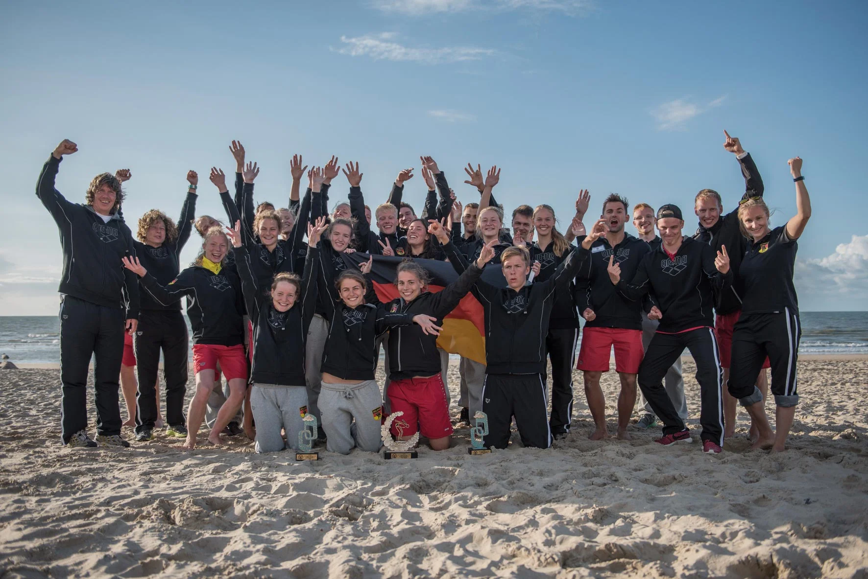 Die DLRG-Rettungsschwimmer bei der Europameisterschaft in Belgien. Foto: DLRG/Denis Foemer