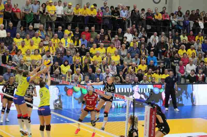 Schweriner SC vs. Dresdner SC, Satz 1; Foto: P. Bohne