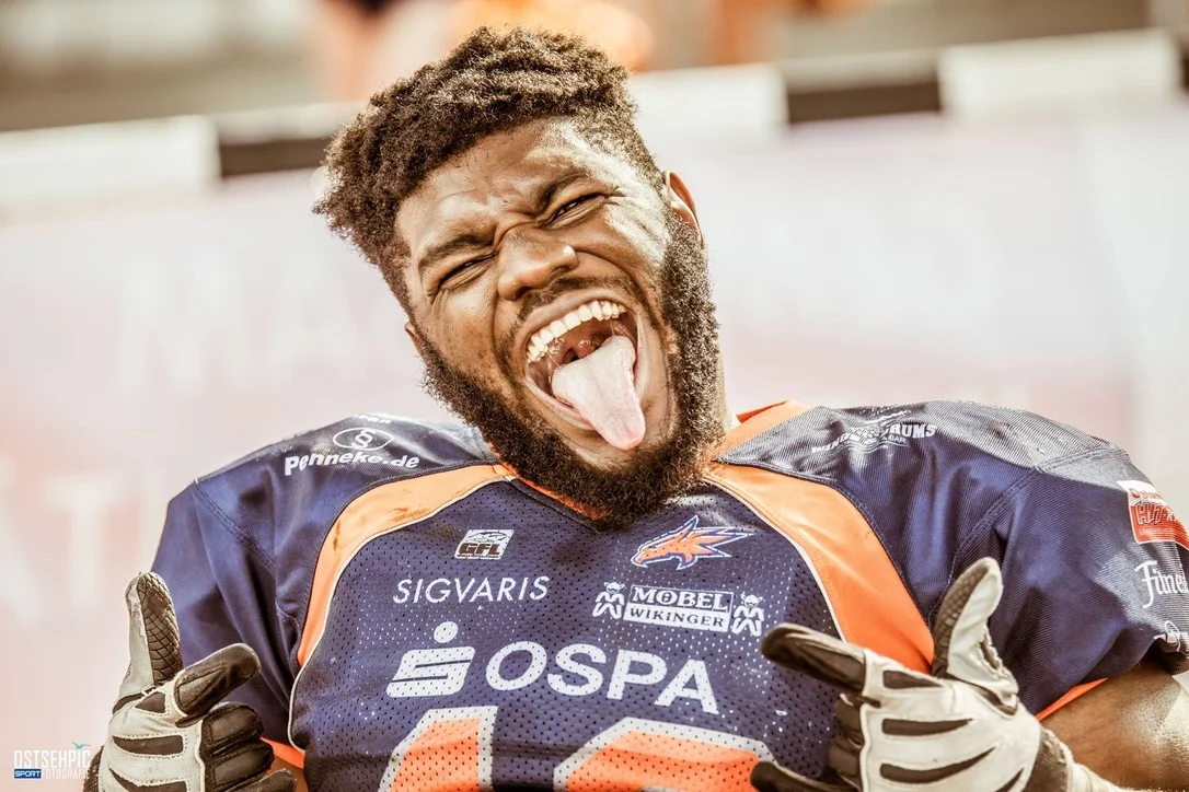 David Izinyon läuft wieder für die Rostock Griffins auf.
