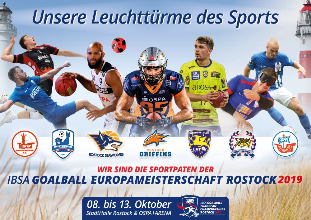Rostocks sportliche Leuchttürme Hansa, Empor, Seawolves & Co sind EM-Paten der Goalball-EM