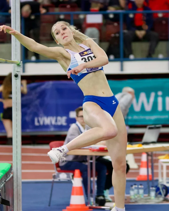 Hochspringerin Maja Küßner holte DM-Bronze. Foto: Espen Göcke Maja Küßner beim Hochsprung in Neubrandenburg. Foto: Espen Göcke