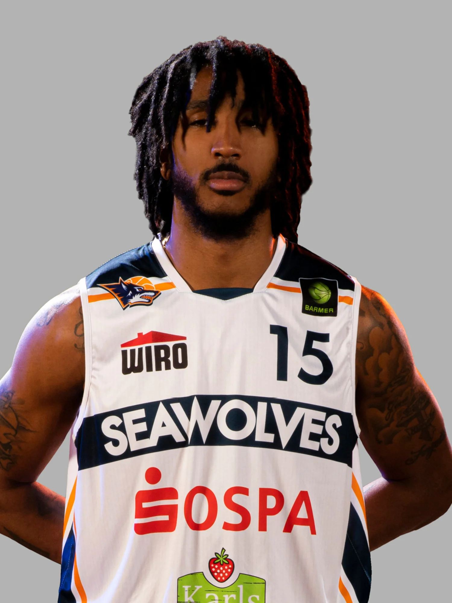Die Nummer 15, Donte Nicholas sorgte in Ehingen für den Siegtreffer. Foto: © Rostock Seawolves Mit der Nummer 15 bei den Rostock Seawolves: Donte Nicholas