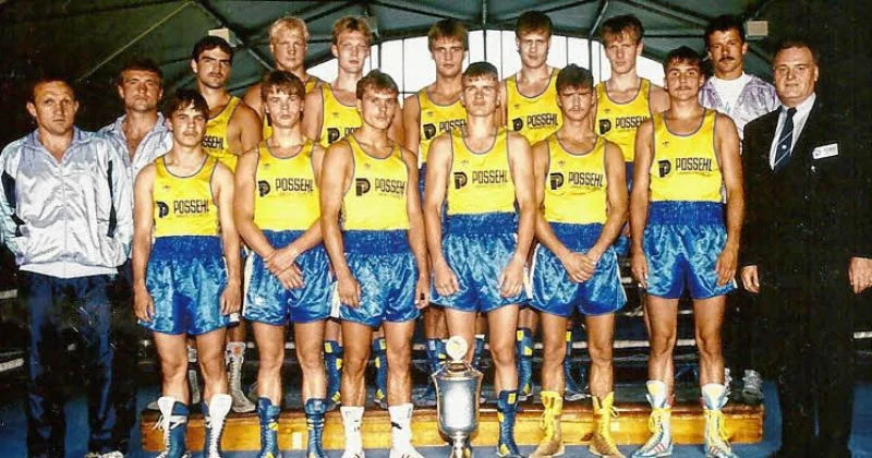 Peter Siemons mit der Meistermannschaft von 1991
