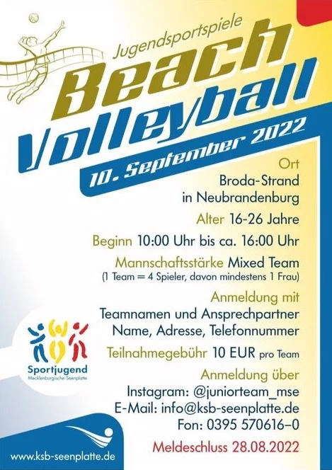Jugendsportspiele Beachvolleyball | Banner: KSB Seenplatte