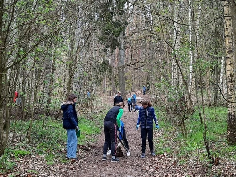 Laufgruppe putzt den Stadtwald – mit Bildungsanteil!