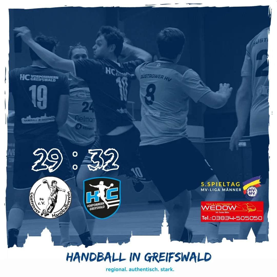 Greifswalder Handballer gelingt Überraschungssieg in Güstrow