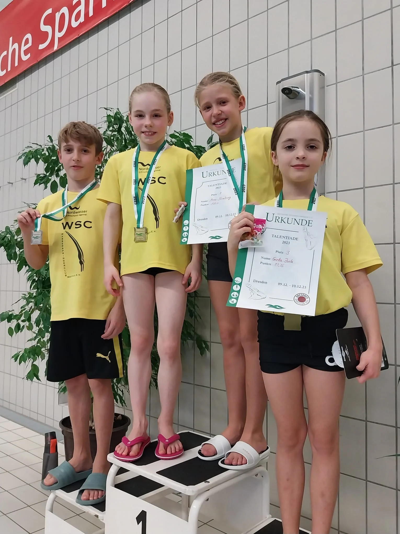 Ben, Juliana, Anni und Greta erfolgreich bei der Talentiade in Dresden (Foto: S. Pietsch)