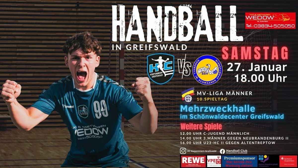 Grafik: © HCVG Spieltagsgrafik des HC Vorpommern-Greifswald