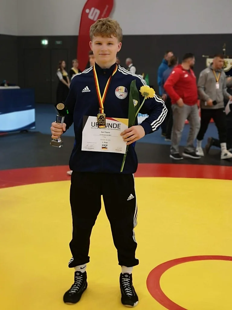Karl Thoms vom SV Warnemünde – der neue Deutsche Meister in der Gewichtsklasse bis 77 kg. (Foto: Tien Nguyen Ho)