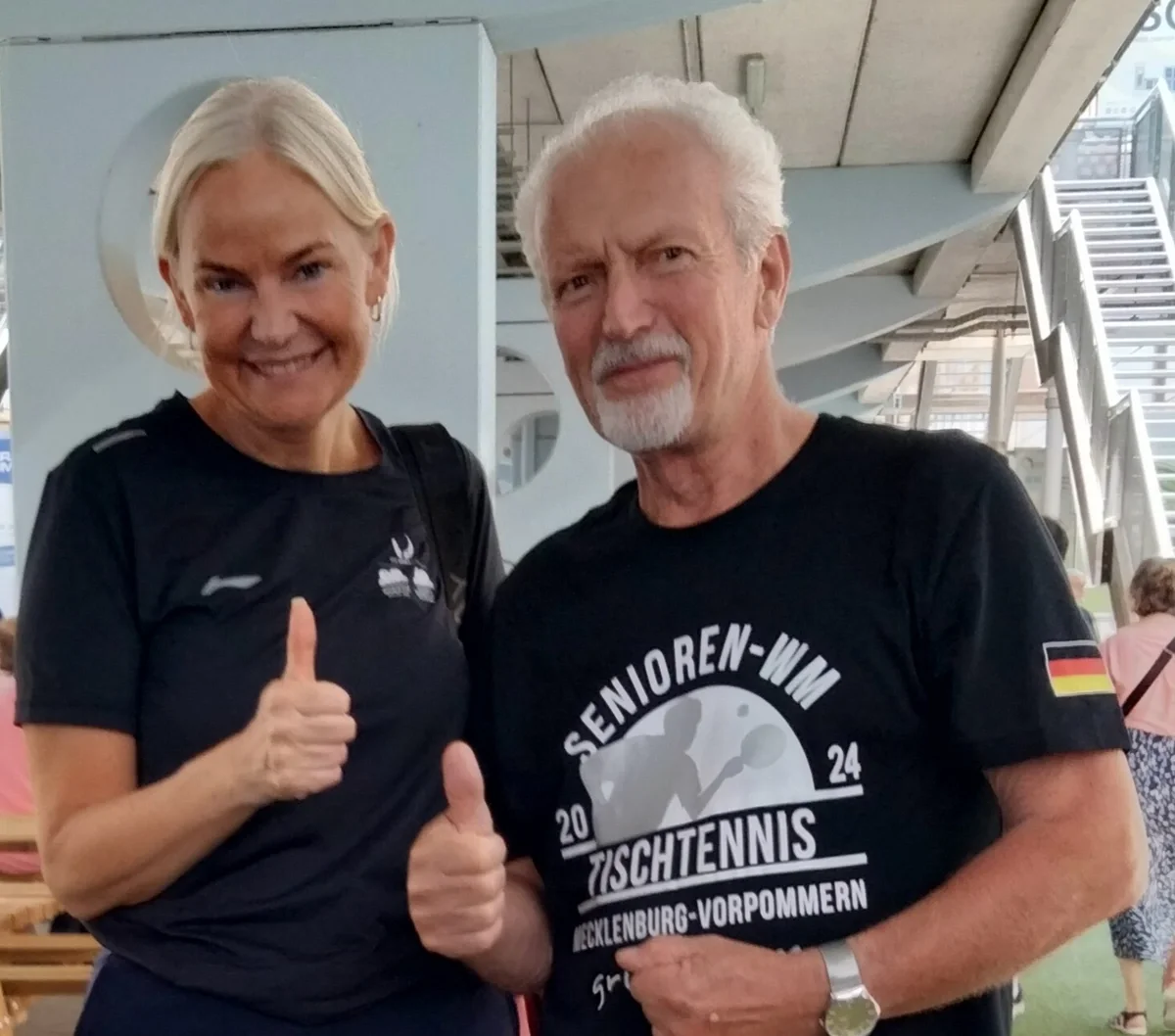Dr. Georg Weckbach gemeinsam mit mit ITTF Präsidentin Petra Sörling bei den WMC in Rom. (Foto: privat/ZVG)