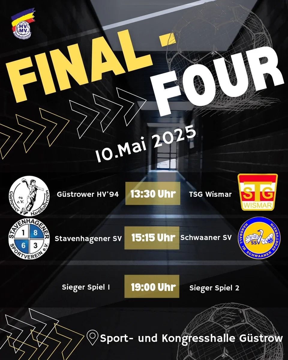 Saisonabschluss und Pokalfinale: Final-Four erneut in Güstrow